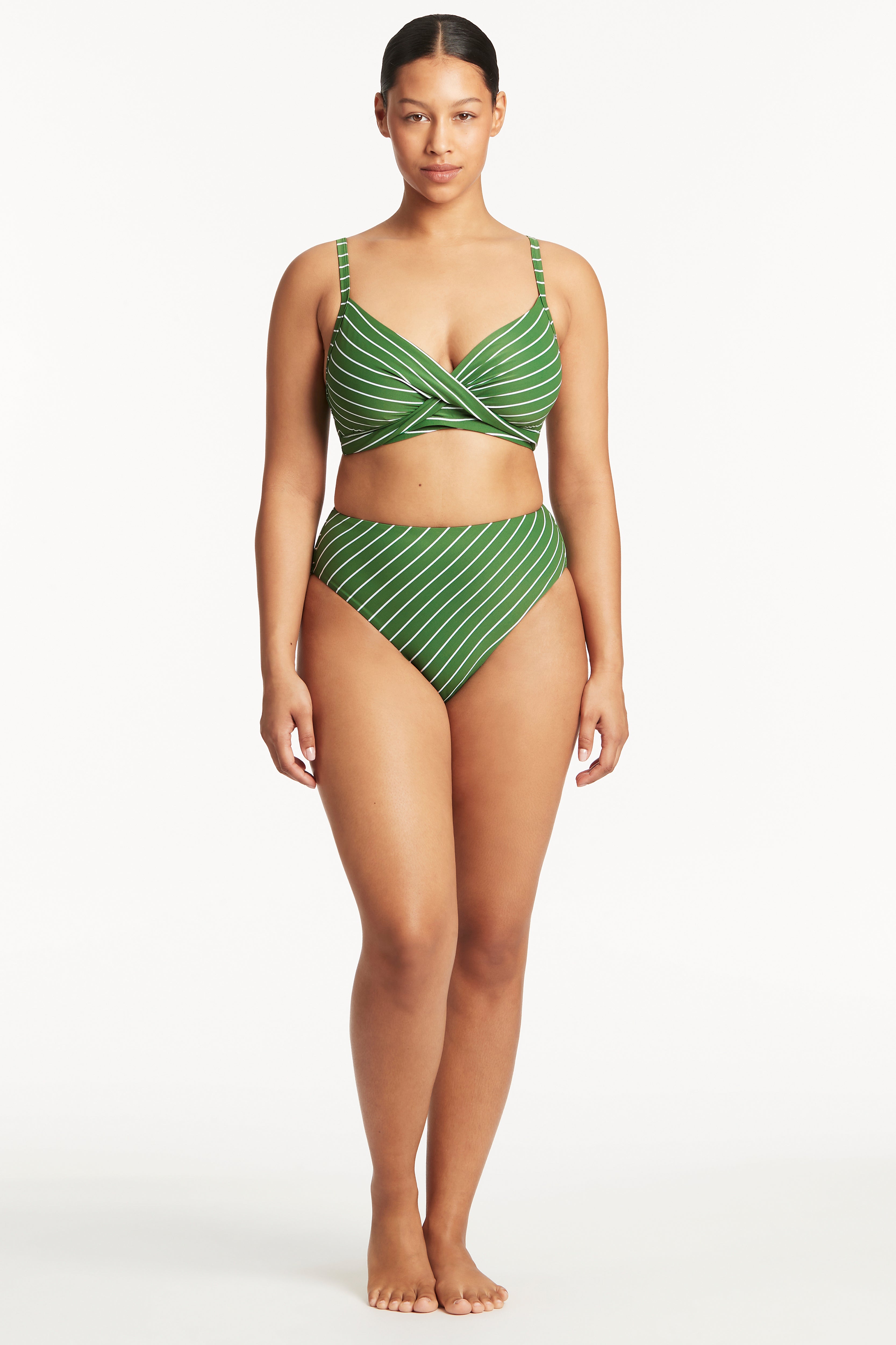 Shoreline-Green_Twist-Front-DD-E-Bra_Retro-High-Waisted-Pant_Stripe-Bikini-Set_Sea-Level-Swim-Australia_1