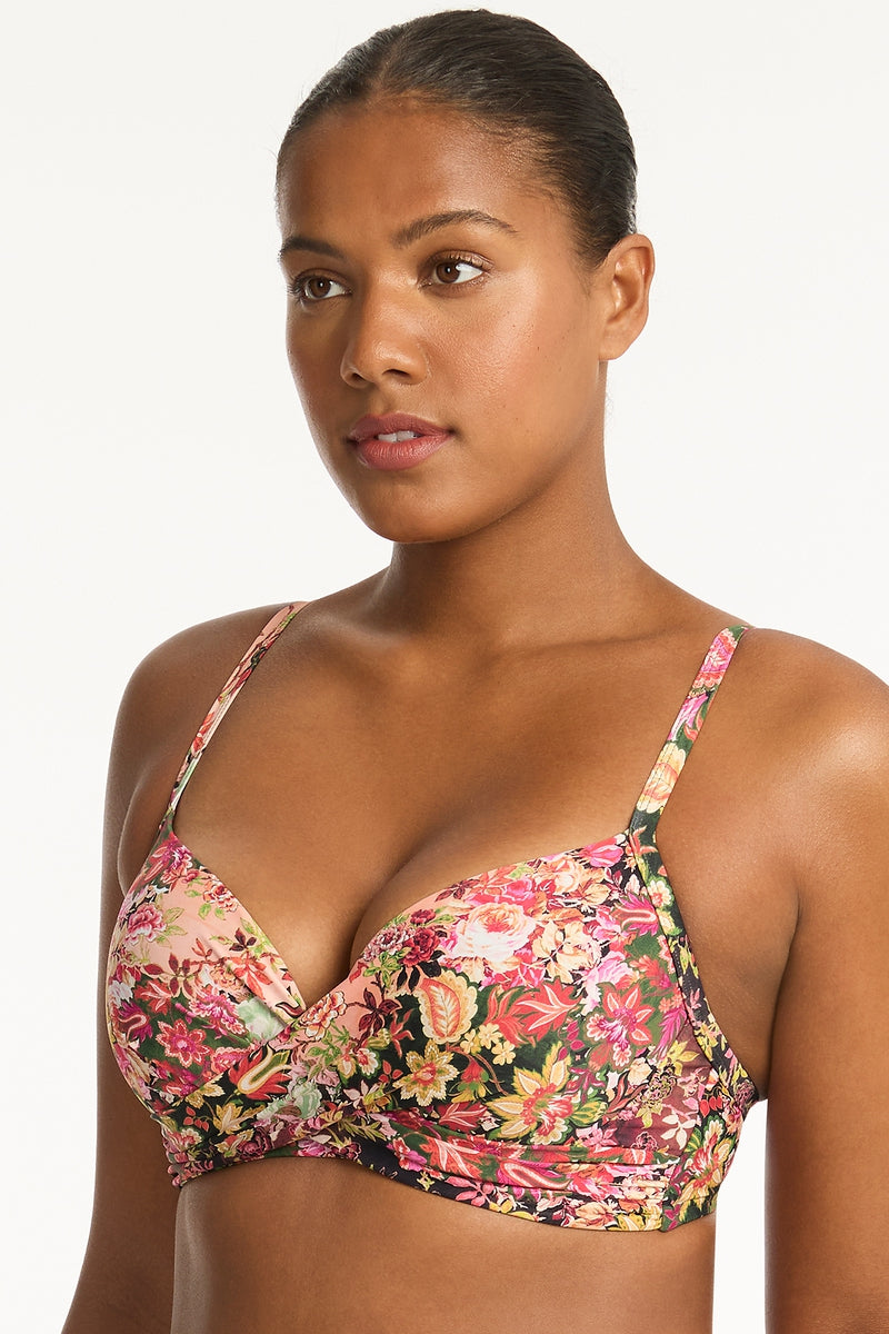 Wildflower-Pink_Cross-Front-Moulded-Cup-Bra_High-Waisted-Gathered-Side-Pant_Bikini-Set_Sea-Level-Swim-Australia_1