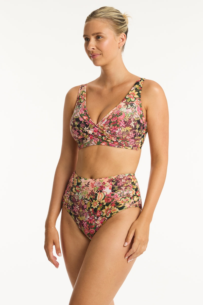 Wildflower-Pink_G-Cup-Cross-Front-Bra_High-Waisted-Gathered-Side-Pant_Bikini-Set_Sea-Level-Swim-Australia_5